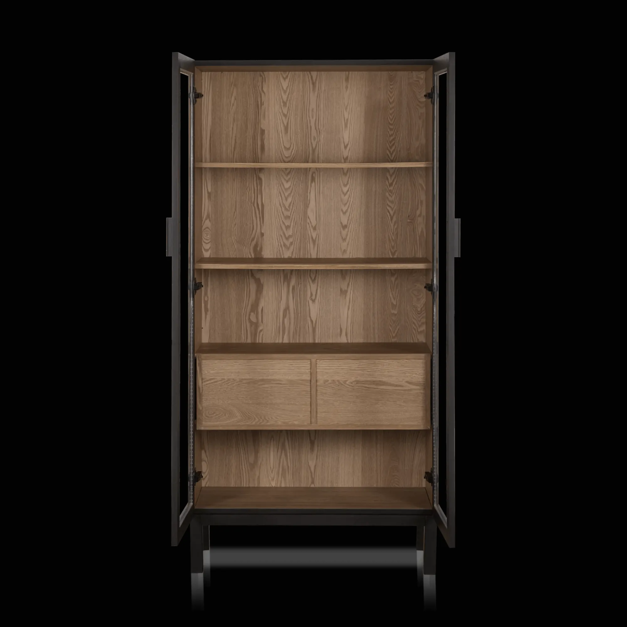 Bouclair Black Wooden Buffet with Glass Doors* Furniture Accessories|Buffet Tables & Credenzas