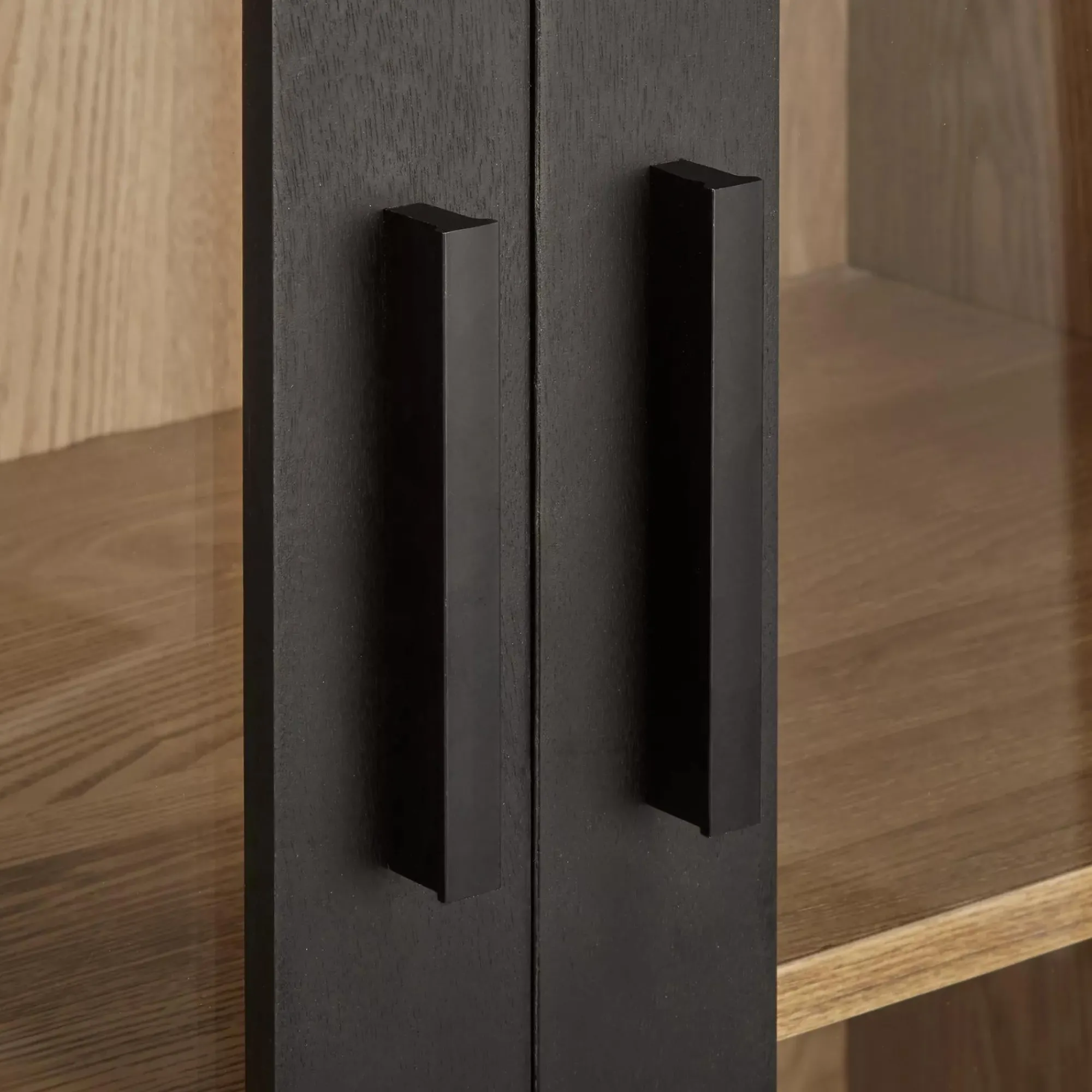 Bouclair Black Wooden Buffet with Glass Doors* Furniture Accessories|Buffet Tables & Credenzas