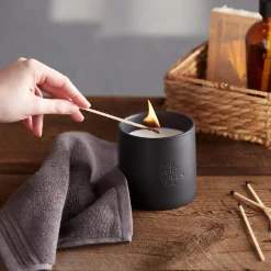 Bouclair Green Tea Candle with Wooden Lid* Candles & Candle Stick Holders