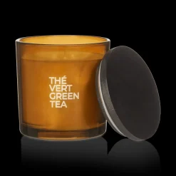 Bouclair Green Tea Candle with Wooden Lid* Candles & Candle Stick Holders