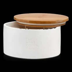 Bouclair Green Tea Candle with Wooden Lid* Candles & Candle Stick Holders