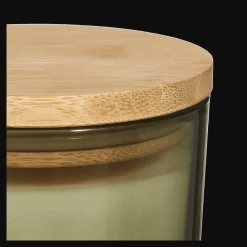 Bouclair Green Tea Candle with Wooden Lid* Candles & Candle Stick Holders