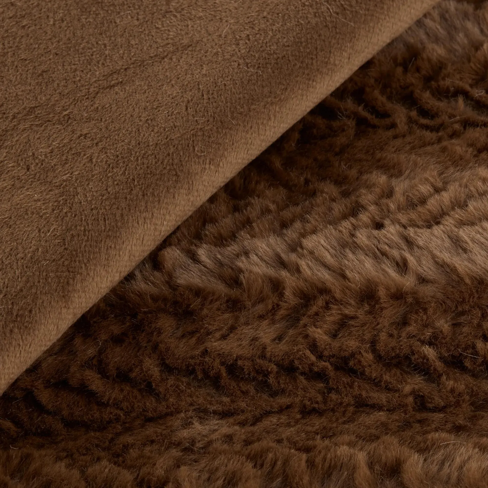 Bouclair Brown Ellyn Faux Fur Throw* Decorative Throws & Blankets