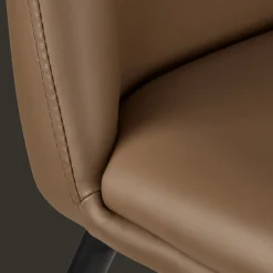 Bouclair Brown Faux Leather and Metal Dining Chair* Furniture Accessories|Dining Chairs