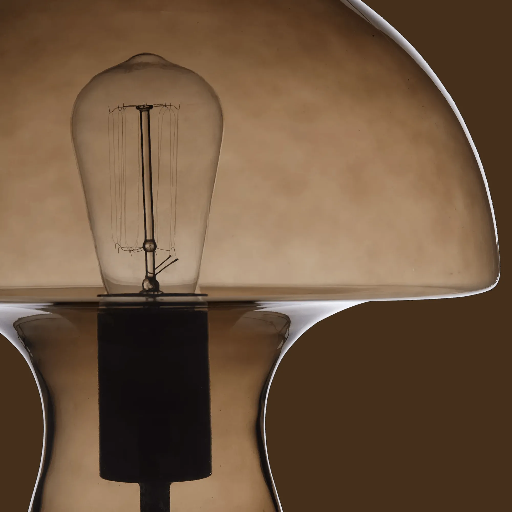 Bouclair Brown Glass Mushroom Table Lamp* Table Lamps