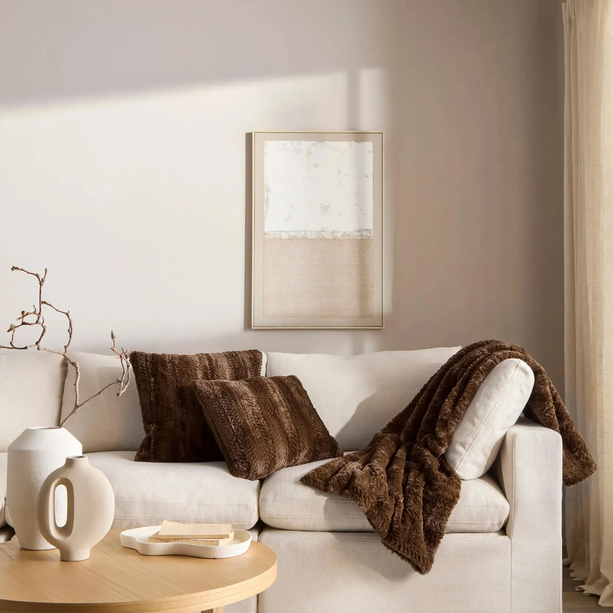 Bouclair Brown Set of 2 Ellyn Decorative Pillow* Decorative Throw Pillows