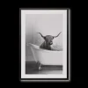 Bouclair Bull in Bathtub Printed Framed Art* Printed & Photography Wall Art Canvases