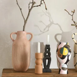 Bouclair Ceramic Red Vase with Handles* Home Decorative Items & Objects