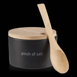Bouclair Ceramic Salt Jar with Bamboo Lid and Spoon* Dinnerware|Kitchen & Dining Accessories