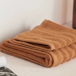 Bouclair Cognac Textured Hand Towel* Bath Towels