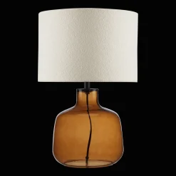 Bouclair Cognac Transparent Glass Table Lamp with Shade* Table Lamps
