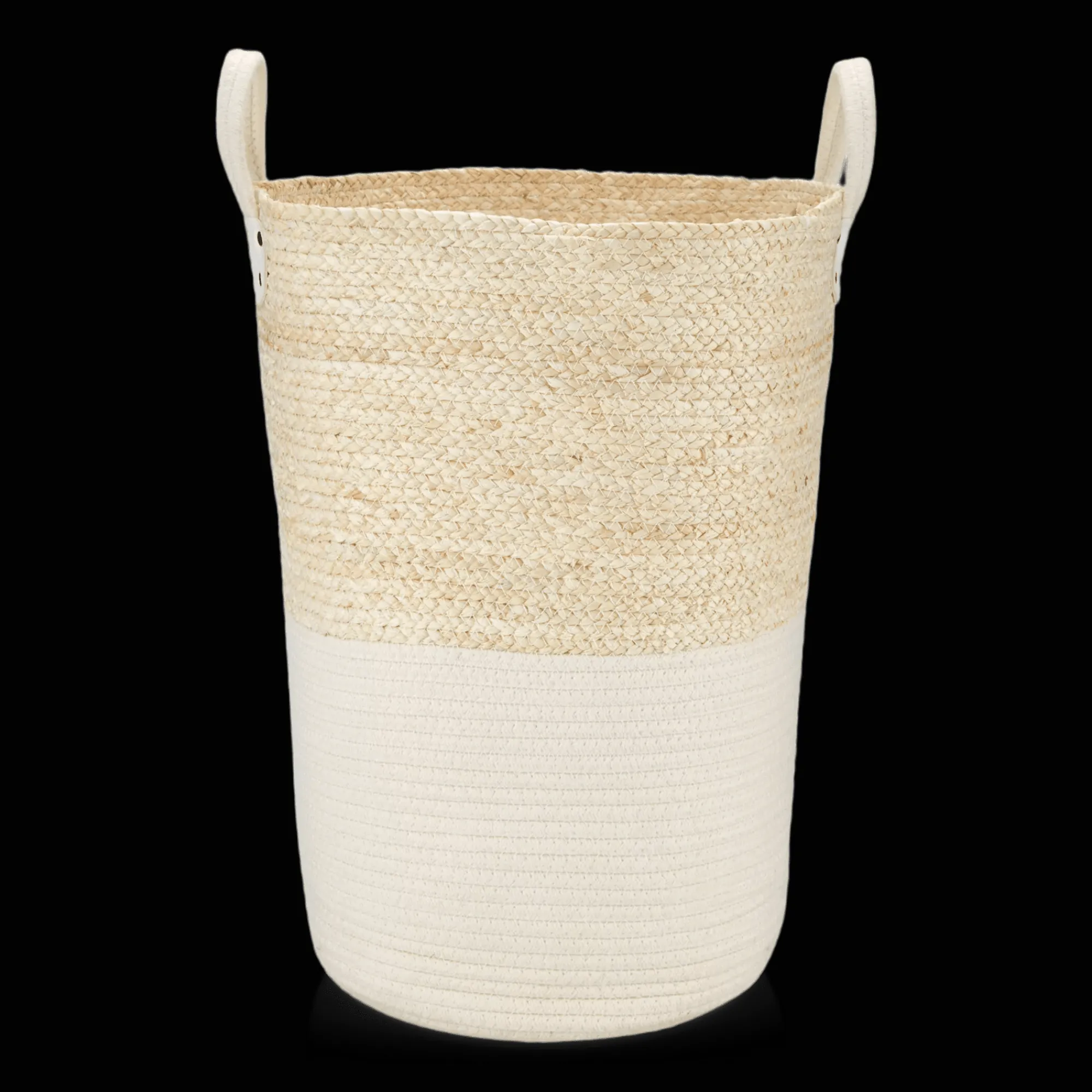 Bouclair Corn Fiber and Cotton Rope Hamper* Storage Baskets & Hampers|Storage & Baskets