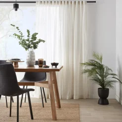 Bouclair Cream Eneca Back-Tab/Rod-Pocket Curtain* Sheer Curtains & Window Sheer Panels