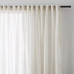 Bouclair Cream Eneca Back-Tab/Rod-Pocket Curtain* Sheer Curtains & Window Sheer Panels