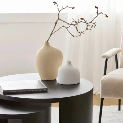 Bouclair Curved Ceramic Table Vase* Modern Decorative Vases|Home Decorative Items & Objects