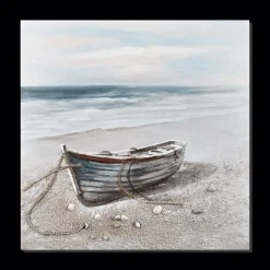 Bouclair Deserted Boat Oil Painted Canvas* Oil Paintings