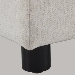 Bouclair Fabric and Black Wood Bench* Entryway Benches Ottomans And Poufs|Ottomans & Benches