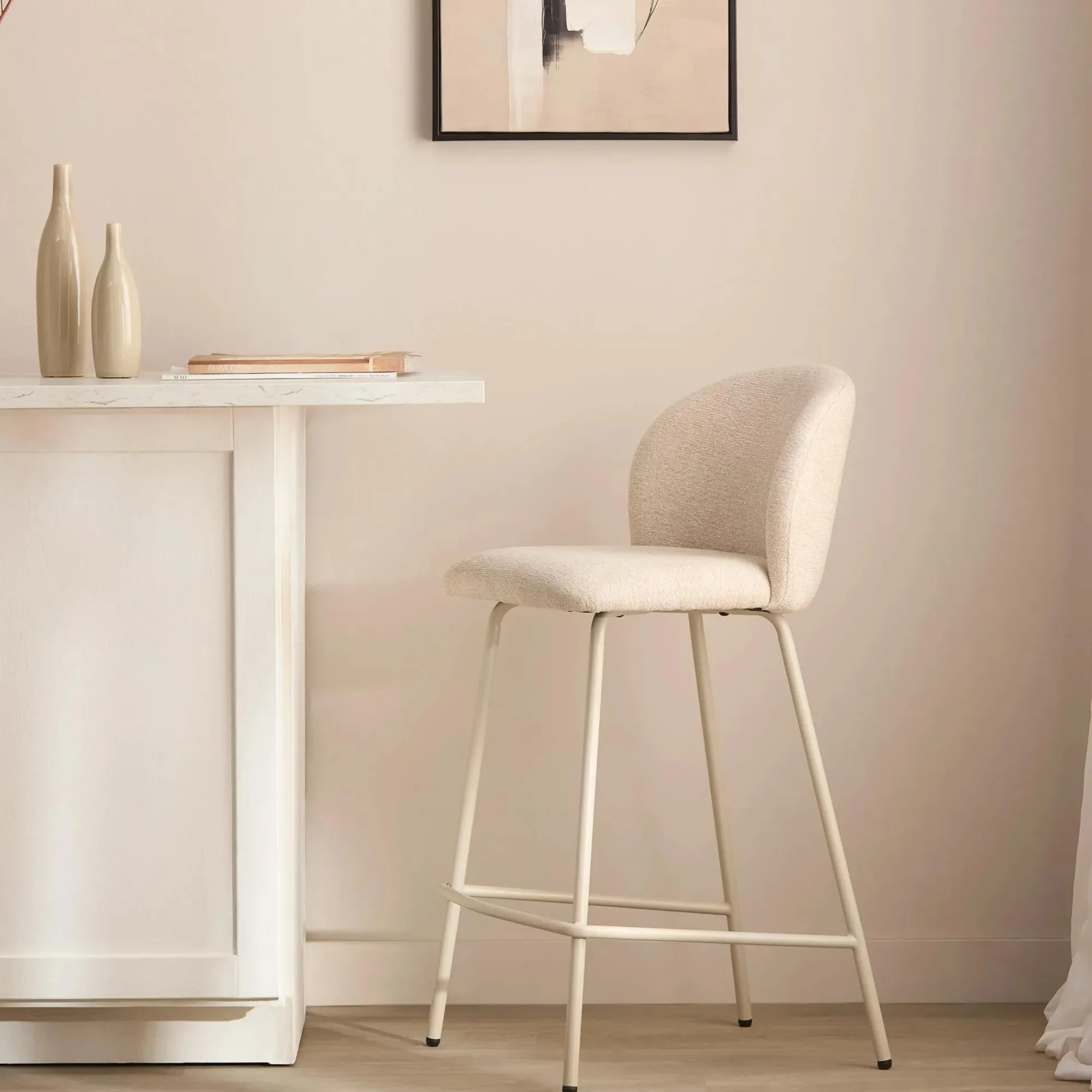 Bouclair Fabric and Metal Bar Stool* Furniture Accessories|Bar & Counter Stools