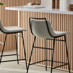 Bouclair Fabric and Metal Counter Stool* Bar & Counter Stools|Modern Bar & Counter Stools