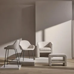 Bouclair Fabric and Metal Counter Stool* Furniture Accessories|Bar & Counter Stools