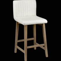 Bouclair Fabric and Natural Wood Bar Stool* Furniture Accessories|Bar & Counter Stools