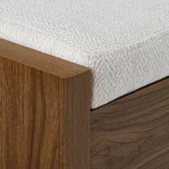 Bouclair Fabric and Wood Bench* Entryway Benches Ottomans And Poufs|Ottomans & Benches