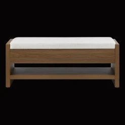 Bouclair Fabric and Wood Bench* Entryway Benches Ottomans And Poufs|Ottomans & Benches