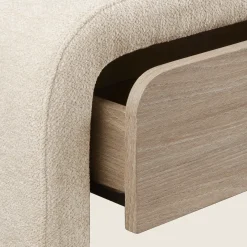 Bouclair Fabric and Wood Bench with Storage* Entryway Benches Ottomans And Poufs|Ottomans & Benches