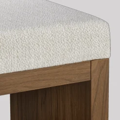 Bouclair Fabric and Wood Bench with Shoe Rack* Entryway Benches Ottomans And Poufs|Ottomans & Benches