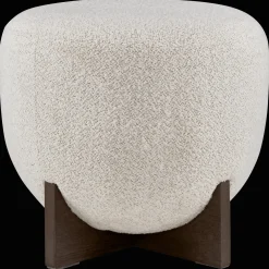 Bouclair Fabric and Wood Ottoman* Entryway Benches Ottomans And Poufs|Ottomans & Benches