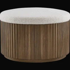 Bouclair Fabric and Wood Ottoman with Storage* Entryway Benches Ottomans And Poufs|Ottomans & Benches