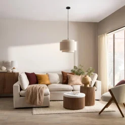 Bouclair Fabric and Wood Ottoman with Storage* Entryway Benches Ottomans And Poufs|Ottomans & Benches