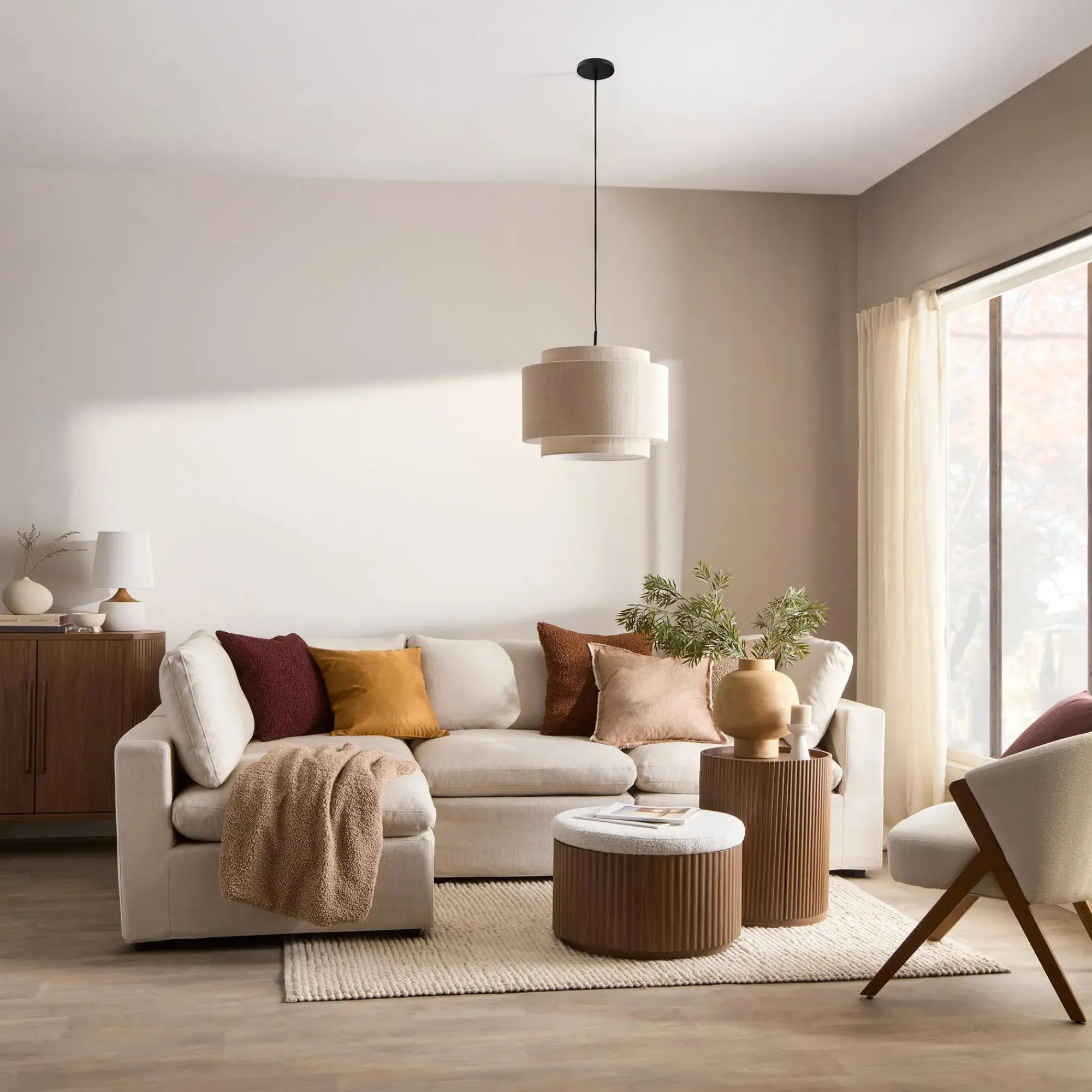 Bouclair Fabric and Wood Ottoman with Storage* Entryway Benches Ottomans And Poufs|Ottomans & Benches