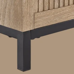 Bouclair Fabric and Wood Ottoman with Storage* Entryway Benches Ottomans And Poufs|Ottomans & Benches