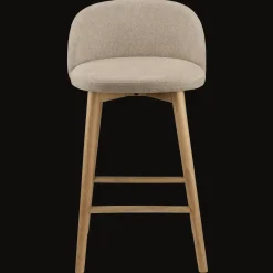 Bouclair Fabric and Wood Stool* Furniture Accessories|Bar & Counter Stools