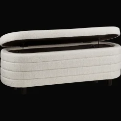 Bouclair Fabric Ottoman with Storage* Entryway Benches Ottomans And Poufs|Ottomans & Benches