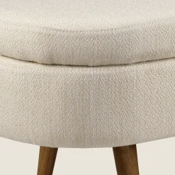 Bouclair Fabric Storage Bench on Wooden Legs* Entryway Benches Ottomans And Poufs|Ottomans & Benches