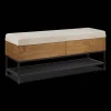 Bouclair Fabric Wood and Metal Storage Bench with Shoe Rack* Entryway Benches Ottomans And Poufs|Ottomans & Benches