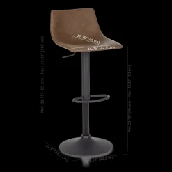Bouclair Faux Leather and Metal Adjustable Bar Stool* Furniture Accessories|Bar & Counter Stools
