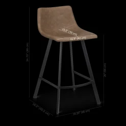 Bouclair Faux Leather and Metal Bar Stool* Furniture Accessories|Bar & Counter Stools