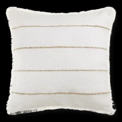 Bouclair Frans Fringed White Decorative Pillow* Decorative Throw Pillows