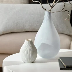 Bouclair Frosted Glass Table Vase* Modern Decorative Vases|Home Decorative Items & Objects