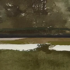 Bouclair Gel-Embellished Watercolor Landscape Framed Art* Mixed Media Art