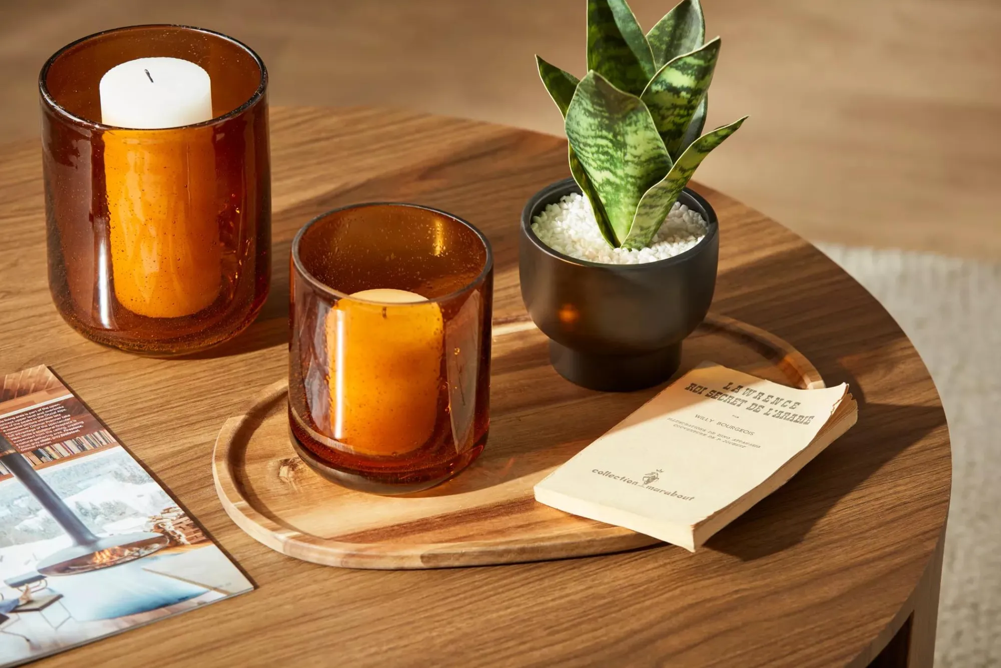 Bouclair Glass Amber Candle Holder* Candles & Candle Stick Holders|Home Decorative Items & Objects