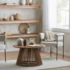 Bouclair Glass and Wood Candle Holder* Home Decorative Items & Objects|Candles & Candle Stick Holders