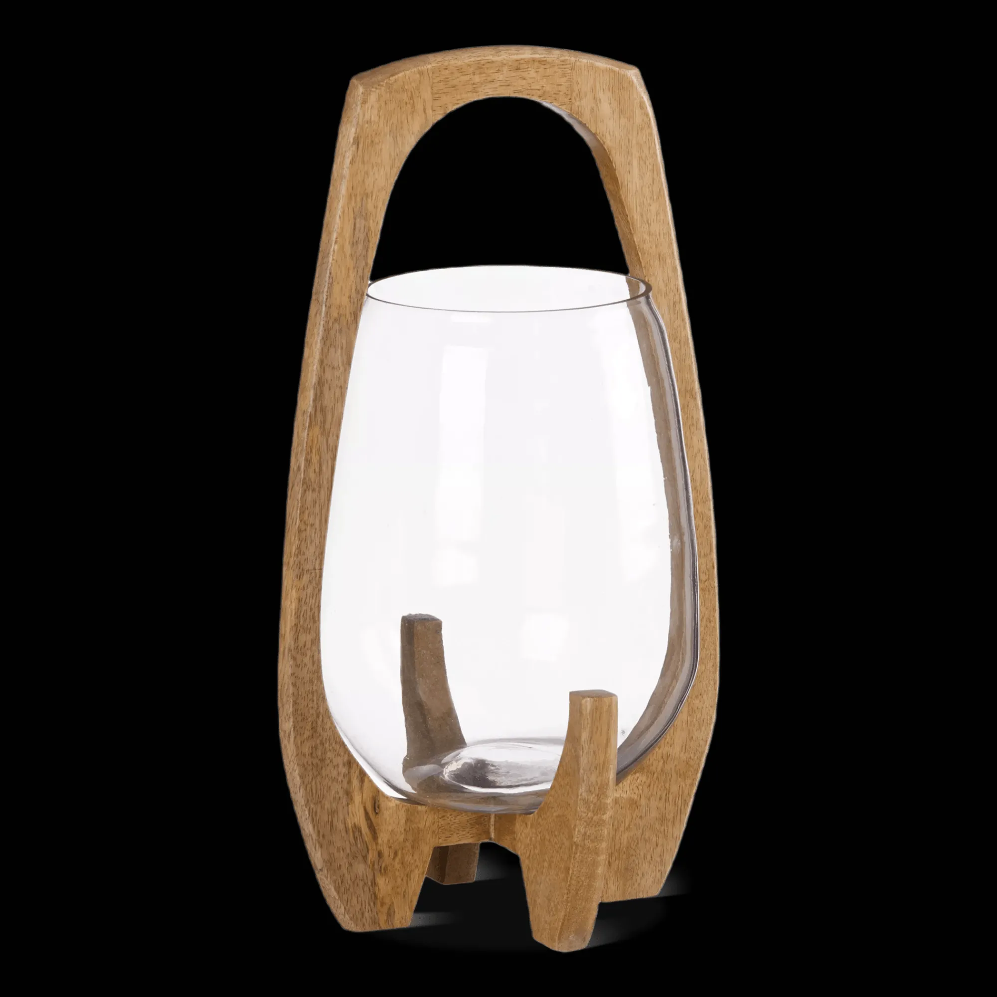 Bouclair Glass Candle Holder with Wooden Base* Home Decorative Items & Objects|Candles & Candle Stick Holders