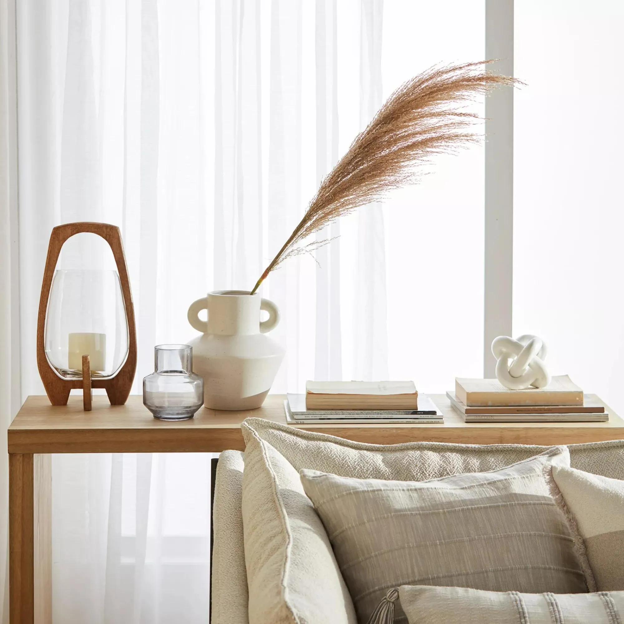 Bouclair Glass Candle Holder with Wooden Base* Home Decorative Items & Objects|Candles & Candle Stick Holders