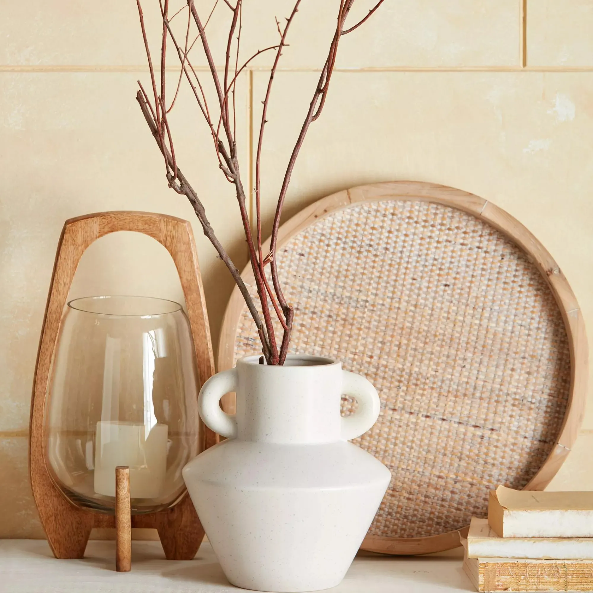 Bouclair Glass Candle Holder with Wooden Base* Home Decorative Items & Objects|Candles & Candle Stick Holders