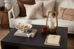 Bouclair Glass Candle Holder with Wooden Base* Home Decorative Items & Objects|Candles & Candle Stick Holders