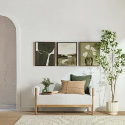 Bouclair Green Abstract Framed Art* Oil Paintings